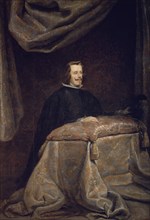 Velázquez's studio, Philip IV praying
