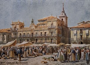 LITOGRAFIA DEL AYUNTAMIENTO Y PLAZA MERCADO LEON (1906)
MADRID, BIBLIOTECA
