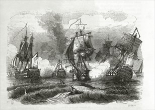 La bataille de Trafalgar.