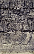 Detail of a column from the Temple of Warriors in Chichen Itza
