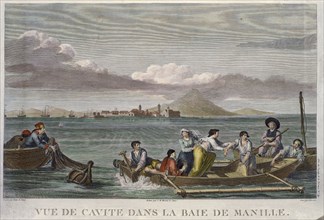 VANCY DUQUE DE
VISTA DE CAVITE EN LA BAHIA DE MANILA - GRABADO POR SIMONET - S XVIII