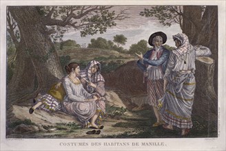 VANCY DUQUE DE
TRAJES DE LOS HABITANTES DE MANILA - GRABADO POR DUPREEL - S XVIII