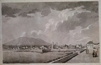 CARDERO JOSE 1766/?
VISTA DE PANAMA - 1790 - TINTA A PLUMA - AGUADAS SEPIA Y LIGERA
MADRID, MUSEO