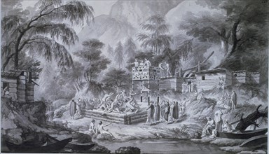 BRAMBILA FERNANDO 1763/1834
FIESTA CELEBRADA EN NUTKA POR MACUINA (AG 1792) - S XVIII - PLUMA Y