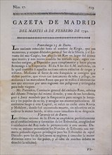 GAZETA DE MADRID - PORTADA DEL 28/2/1792         R-24572
MADRID, BIBLIOTECA NACIONAL