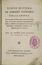 CAMPILLO COSIO
NUEVO SISTEMA DE GOBIERNO ECONOMICO PARA LA AMERICA-1789
MADRID, BIBLIOTECA