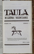 TABLA DE LAS LETRAS VALENCIANAS (NUMERO 1) OCT 1927
MADRID, BIBLIOTECA NACIONAL