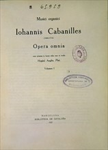 CABANILLES J
OPERA OMNIA
MADRID, BIBLIOTECA NACIONAL MUSICA
MADRID