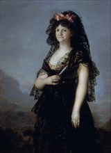 Goya, Maria Luisa wearing black mantilla- detail