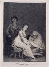Goya, Capricho no. 31: She Prays for Her