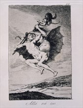 Goya, Caprice 66: Celui-ci va par-là