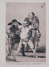 Goya, Caprice 76: Tu comprends?... Et bien, comme je dis... Hé! Attention! Ou sinon...