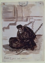Goya, dessin de la série Prisons, Supplices et Liberté (Zapata, ta gloire sera éternelle)