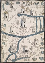 MAPA DEL PUEBLO DE CUZCATLAN 1580
SEVILLA, ARCHIVO INDIAS
SEVILLA