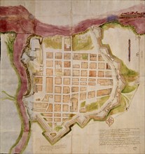 MAPA-CIUDAD DE SANTO DOMINGO EN 1608
SEVILLA, ARCHIVO INDIAS
SEVILLA