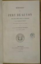 BORAULX DE SOUMOY
MEMORIAS DE FERY DE GUYON-PORTADA-BRUSELAS 1858
MADRID, BIBLIOTECA NACIONAL