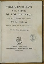 ARROYAL LEON
VERSION CASTELLANA DEL OFICIO DE LOS DIFUNTOS SEGUN RITUAL ROMANO-MADRID