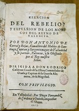 CORRAL A
RELACION DE REBELION Y EXPULSION DE LOS MORISCOS DEL REINO VALENCIA-VALLADOLID
