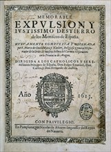 GUADALAJARA M
MEMORABLE EXPULSION Y DESTIERRO DE LOS MORISCOS DE ESPANA-PAMPLONA AÑO 1613
MADRID,