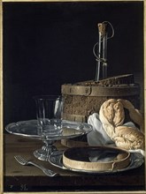Melendez L., Still life: pot of jam, bread and other objects