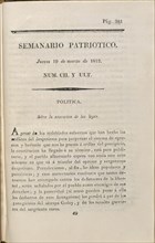 SEMANARIO PATRIOTICO-19-3-1812-
MADRID, SENADO-BIBLIOTECA
MADRID

This image is not