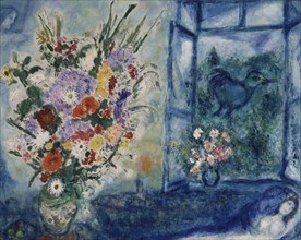 Chagall, The bouquet in front of the window