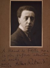 ARTHUR RUBINSTEIN (FOTOGRAFIA DEDICADA A MANUEL DE FALLA) 1917
