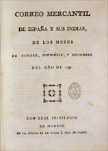 CORREO MERCANTIL DE ESPAÑA Y SUS INDIAS-ANO 1792
MADRID, BIBLIOTECA NACIONAL PISOS
MADRID