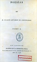 ALVAREZ
POESIAS-TOMO I-MADRID 1798
MADRID, BIBLIOTECA NACIONAL PISOS
MADRID