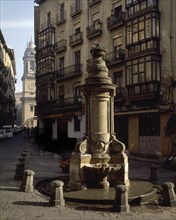 FUENTE EN LA CALLE DE NAVARRERIA Y TORRE DE CATEDRAL
PAMPLONA, EXTERIOR
NAVARRA

This image is