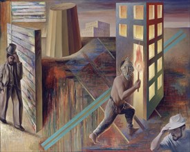 PEREZ VILLALTA GUILLERMO 1948-
PINTURA-1987 LA JUVENTUD DE LOS HEROES 200*247 CM