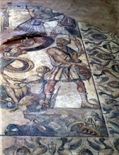 MOSAICO DE AQUILES-DETALLE CENTRAL-ROMANO
OLMEDA, VILLA ROMANA
PALENCIA