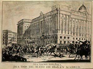 LOPEZ E
SALIDA DE LA  REINA DE ETRURIA E INFANTE FRANCISCO HACIA FRANCIA 2 MAYO 1808
MADRID,