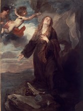 Van Dyck, Sainte Rosalie couronnée de roses par deux anges