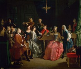 HOUASSE MICHEL-ANGEL 1680-1730
VELADA MUSICAL-52X62 CM-OLEO LIENZO-S XVIII PINTURA ROCOCO
MADRID,