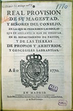 REAL PROVISION-REGLAS PARA REPARTO DE PASTOS
MADRID, ARCHIVO HISTORICO NACIONAL
MADRID