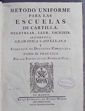 METODO UNIFORME PARA ESCUELAS DE CARTILLA-1780-DELETREAR-LEER-ESCRIBIR