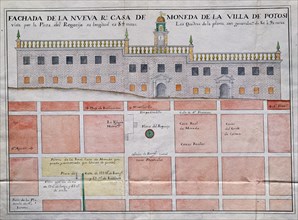 POTOSI-FACHADA NUEVA CASA MONEDA-BUENOS A 263-264- CONSTRUIDA HACIA 1750
SEVILLA, ARCHIVO