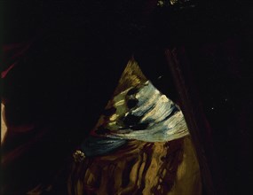 Goya, La Maja et les hommes déguisés - Détail de la ceinture d'un jeune élégant