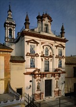 Seville, the Charity Hospital, façade of the church