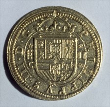 MONEDA DE 1607-EPOCA FELIPE III-1 DOBLON DE 2 ESCUDOS-ANVERSO
MADRID, CASA DE LA