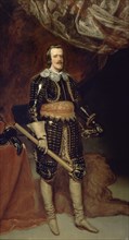 Vélasquez (atelier de), Philippe IV armé avec un lion à ses pieds