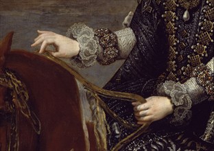 Vélasquez, Portrait équestre de la reine Marguerite d'Autriche (détail)