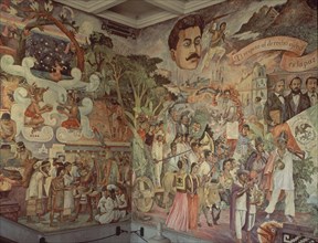 PINTURAS MURALES-HISTORIA DE MEXICO-RELIGION Y REVOLUCION
OAXACA, PALACIO GOBIERNO
MEXICO