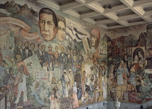 PINTURAS MURALES-HISTORIA DE MEXICO-JURA DE BENITO JUAREZ
OAXACA, PALACIO GOBIERNO
MEXICO