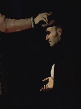 Zurbaran, Brother Fernando y Añez is Rejecting the Toledan Mitre (detail of the head)