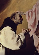 Zurbaran, Sacristy - Apparition of Christ to Father Andre Salmeron (detail of the father)