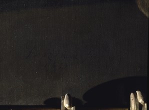 Zurbaran, Sacristy - Apparition of Christ to Father Andre Salmeron (detail of the signature)