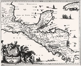 Map of Yucatan, Honduras and Guatemala