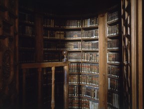 ANGULO DE LA BIBLIOTECA EN REDONDO DONDE ESTA LA ESCALERA
SALAMANCA, UNIVERSIDAD